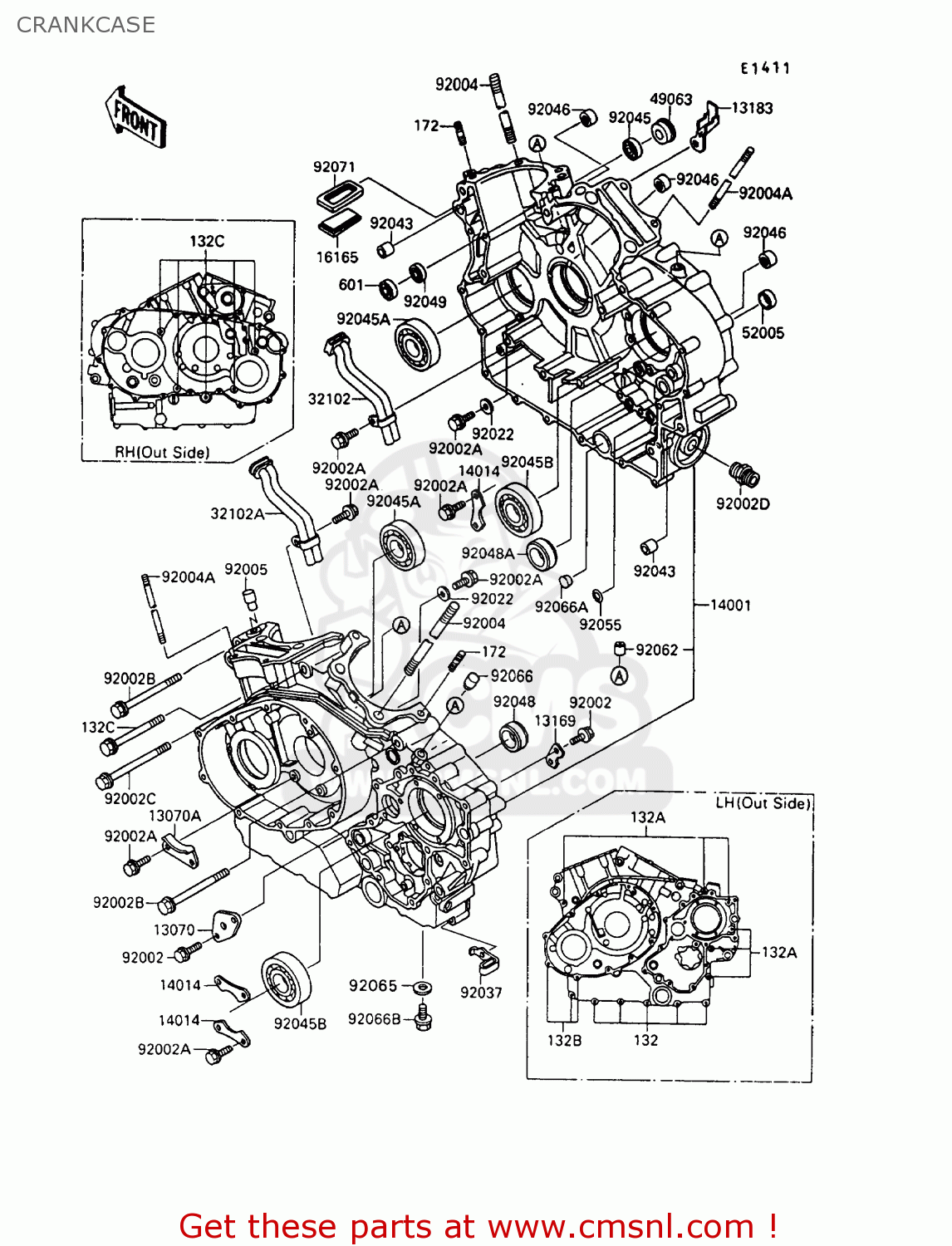 CRANKCASE VN1500B6 VN15SE 1992 EUROPE UK FR AR FG IT NR SD ST