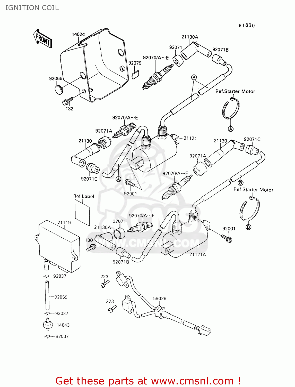 IGNITION COIL VN1500B6 VN15SE 1992 EUROPE UK FR AR FG IT NR SD ST