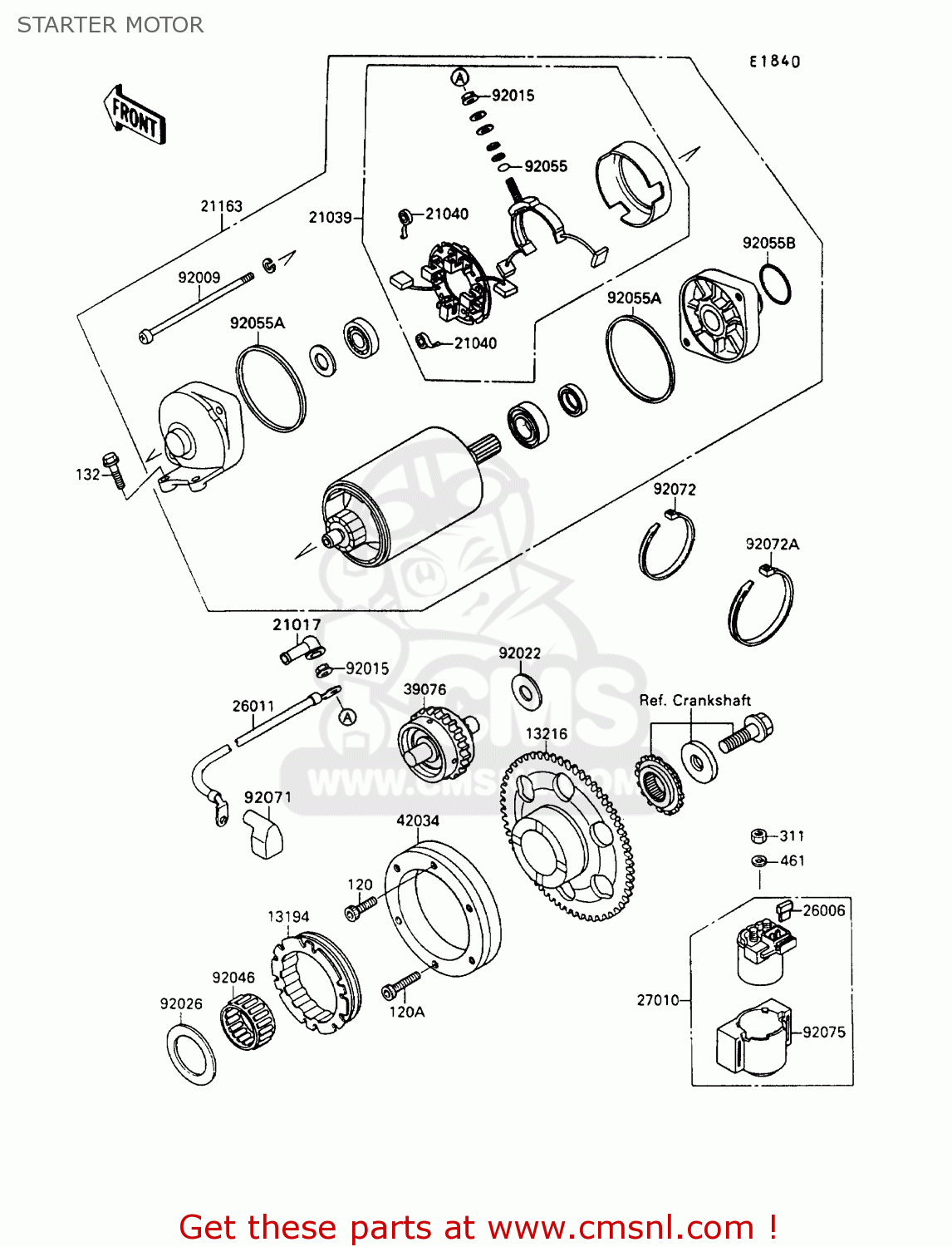 STARTER MOTOR VN1500B6 VN15SE 1992 EUROPE UK FR AR FG IT NR SD ST