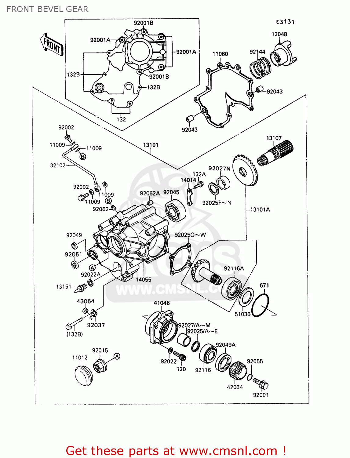 FRONT BEVEL GEAR VN1500B6 VN15SE 1992 EUROPE UK FR AR FG IT NR SD ST