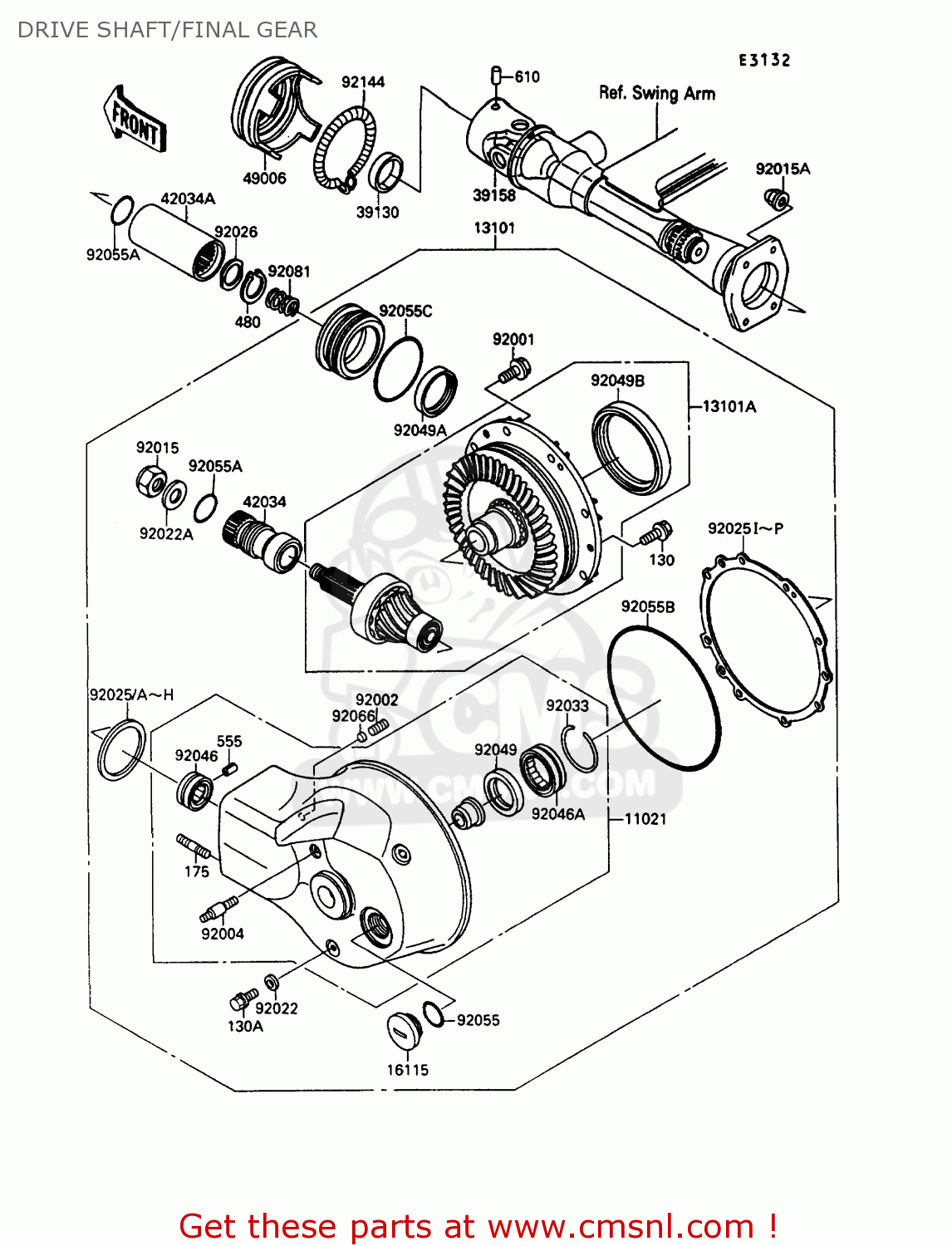 DRIVE SHAFT/FINAL GEAR VN1500B6 VN15SE 1992 EUROPE UK FR AR FG IT NR SD ST
