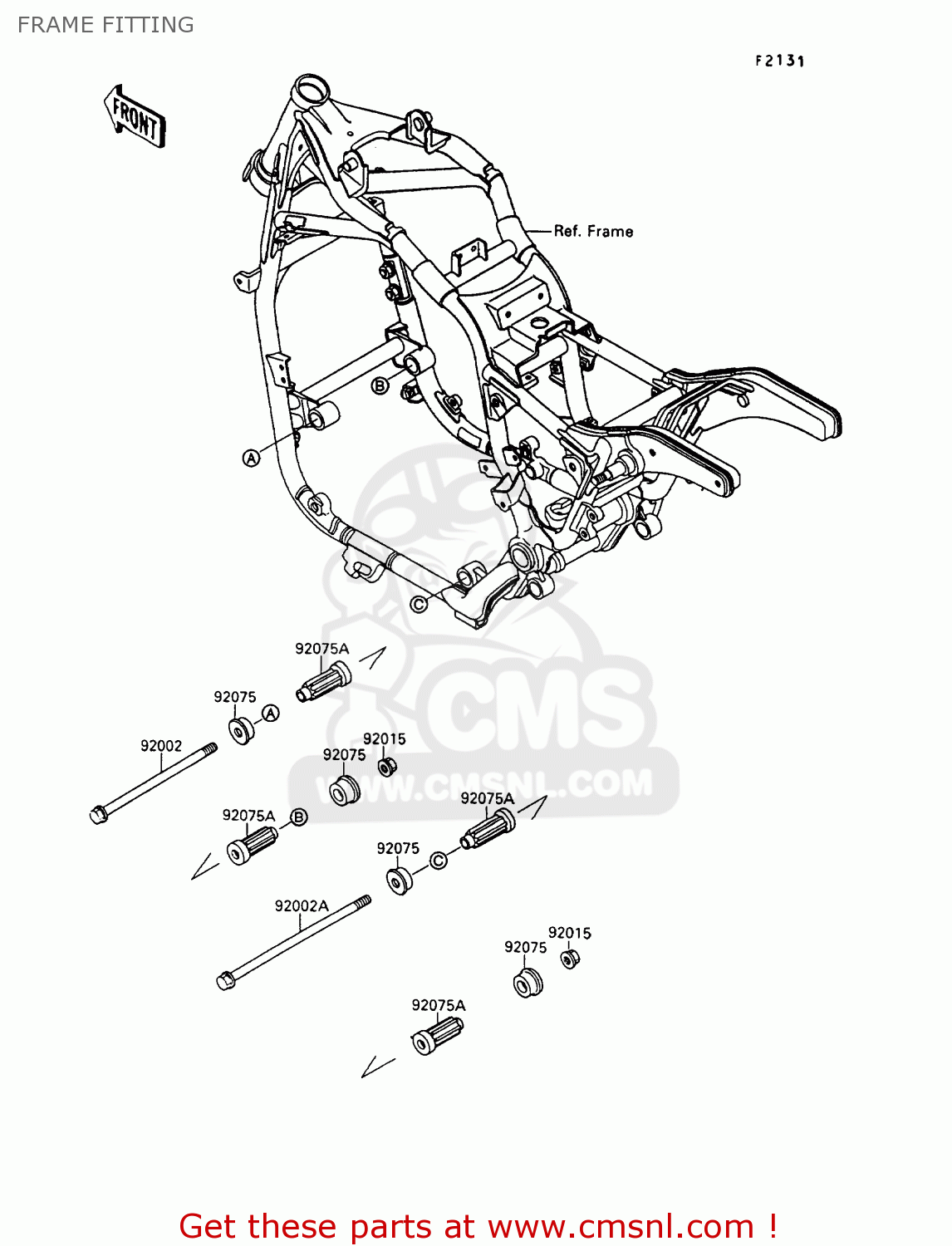 FRAME FITTING VN1500B6 VN15SE 1992 EUROPE UK FR AR FG IT NR SD ST