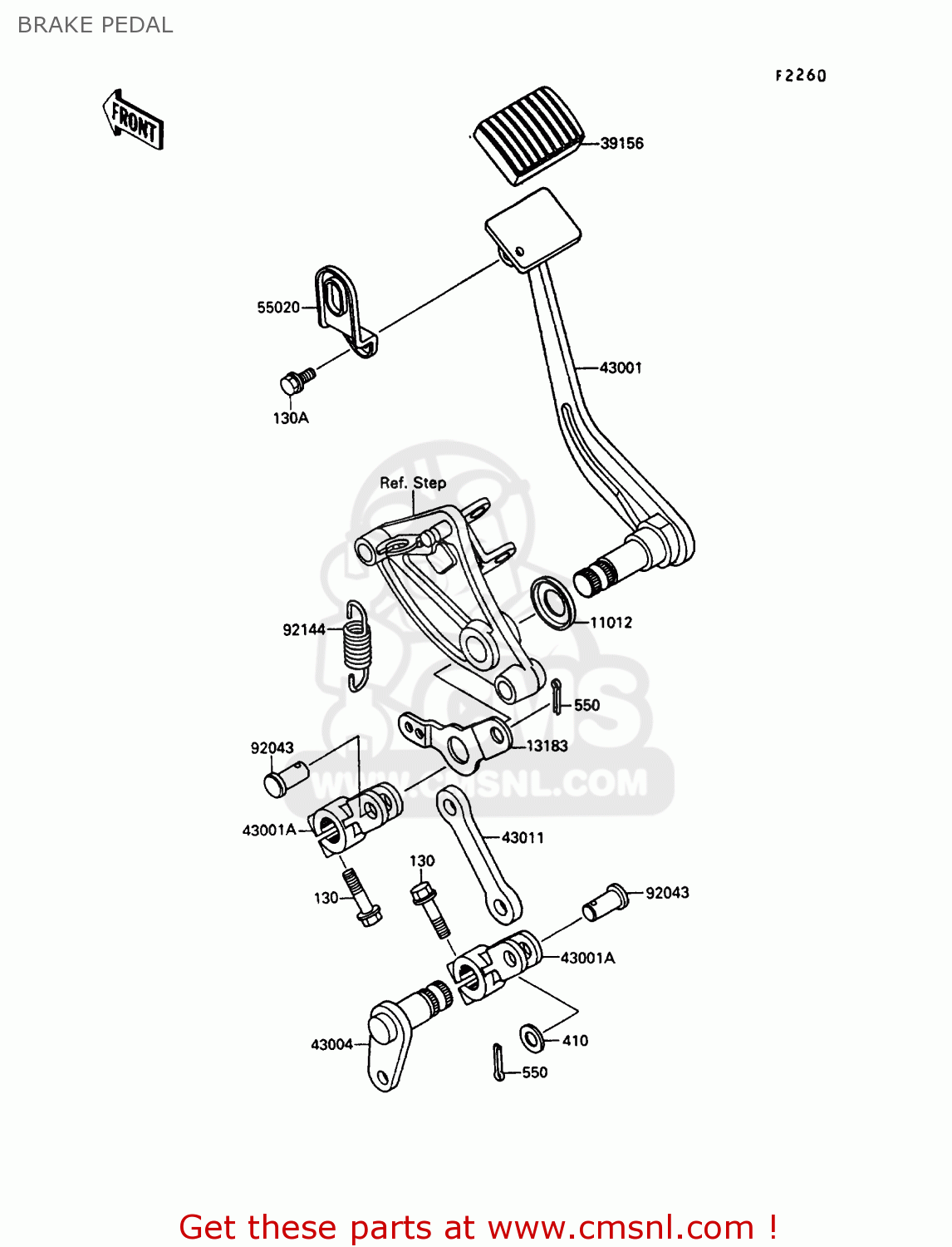 BRAKE PEDAL VN1500B6 VN15SE 1992 EUROPE UK FR AR FG IT NR SD ST