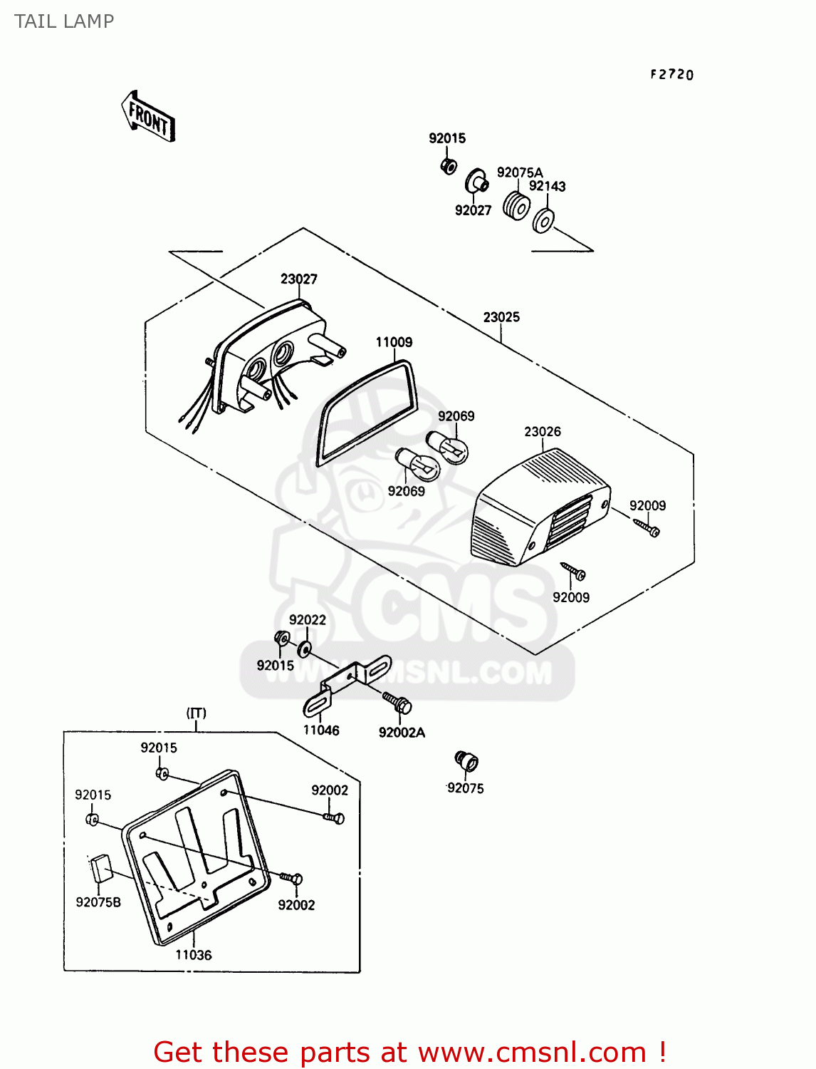 TAIL LAMP VN1500B6 VN15SE 1992 EUROPE UK FR AR FG IT NR SD ST