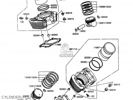 CYLINDER/PISTON - VN1500B6 VN15SE 1992 EUROPE UK FR AR FG IT NR SD ST