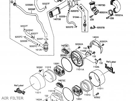 AIR FILTER - VN1500B6 VN15SE 1992 EUROPE UK FR AR FG IT NR SD ST