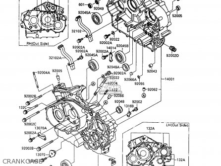 CRANKCASE - VN1500B6 VN15SE 1992 EUROPE UK FR AR FG IT NR SD ST