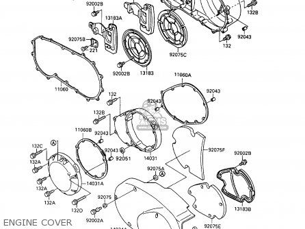ENGINE COVER - VN1500B6 VN15SE 1992 EUROPE UK FR AR FG IT NR SD ST