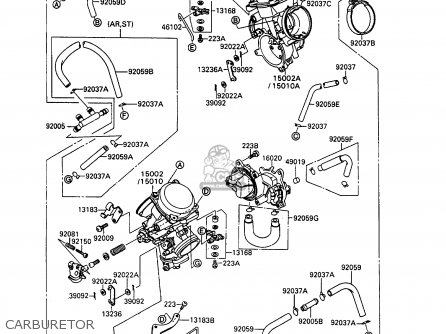 CARBURETOR - VN1500B6 VN15SE 1992 EUROPE UK FR AR FG IT NR SD ST