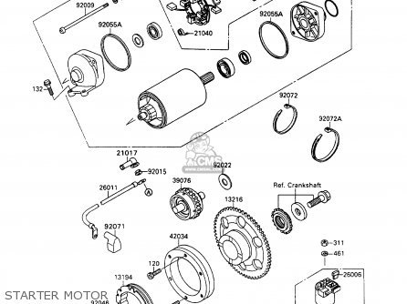 STARTER MOTOR - VN1500B6 VN15SE 1992 EUROPE UK FR AR FG IT NR SD ST