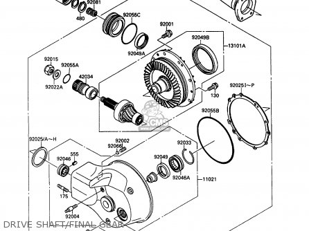 DRIVE SHAFT/FINAL GEAR - VN1500B6 VN15SE 1992 EUROPE UK FR AR FG IT NR SD ST