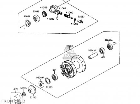 FRONT HUB - VN1500B6 VN15SE 1992 EUROPE UK FR AR FG IT NR SD ST