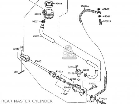 REAR MASTER CYLINDER - VN1500B6 VN15SE 1992 EUROPE UK FR AR FG IT NR SD ST