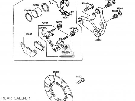 REAR CALIPER - VN1500B6 VN15SE 1992 EUROPE UK FR AR FG IT NR SD ST