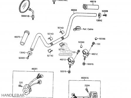 HANDLEBAR - VN1500B6 VN15SE 1992 EUROPE UK FR AR FG IT NR SD ST