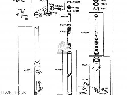 FRONT FORK - VN1500B6 VN15SE 1992 EUROPE UK FR AR FG IT NR SD ST