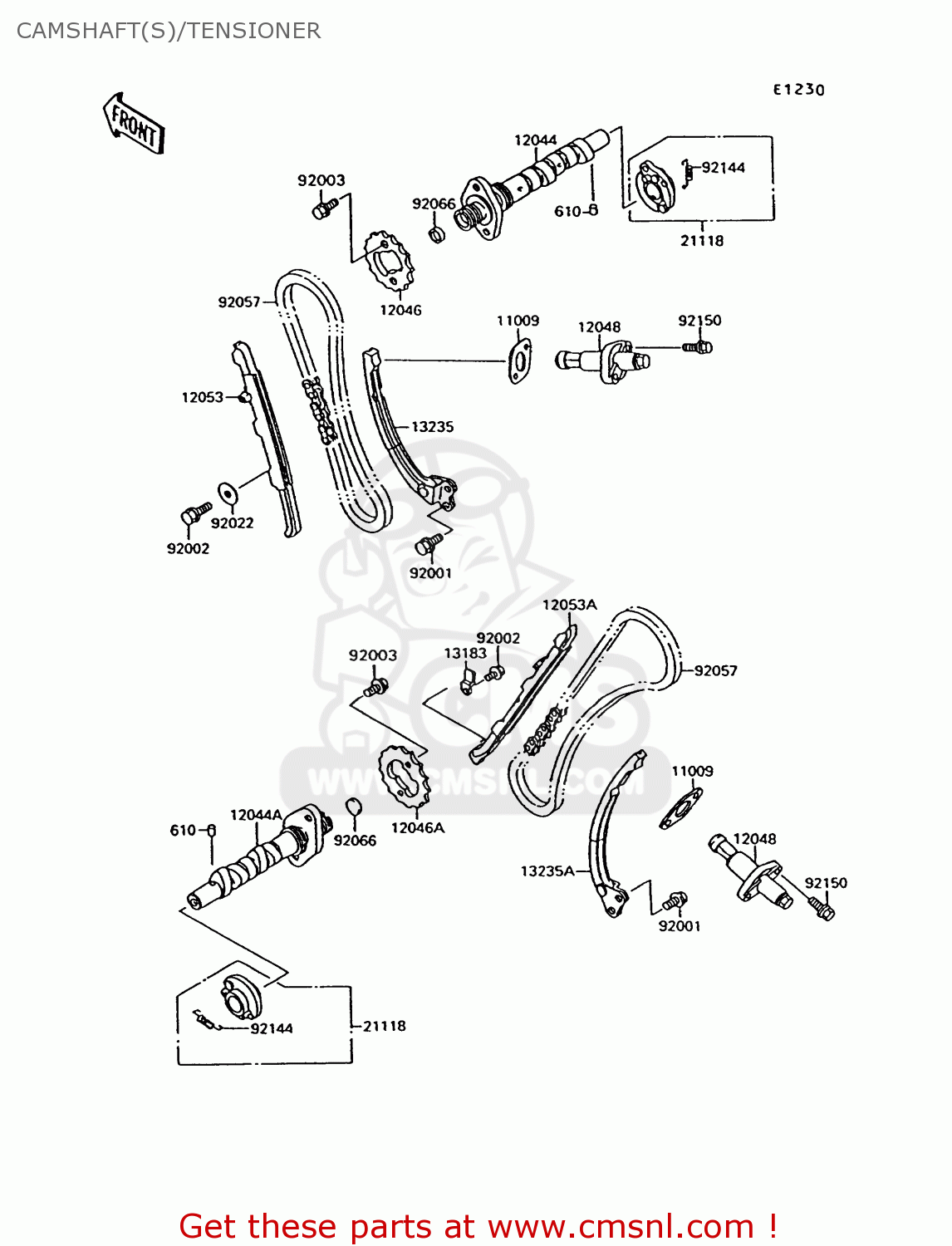 CAMSHAFT(S)/TENSIONER VN1500C1 VN15 1994 EUROPE UK FR NL AR FG IT NR SD SP ST