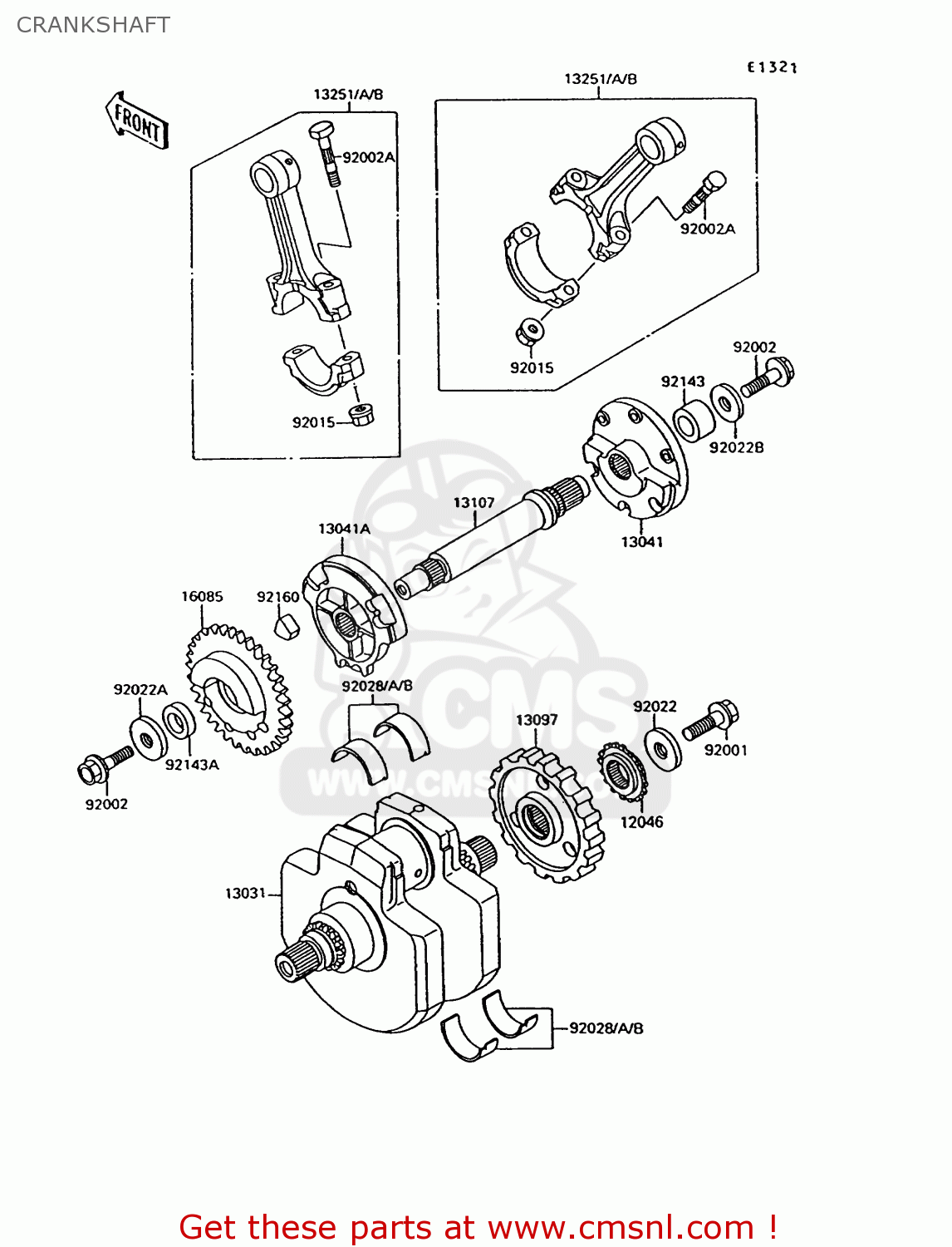 CRANKSHAFT VN1500C1 VN15 1994 EUROPE UK FR NL AR FG IT NR SD SP ST