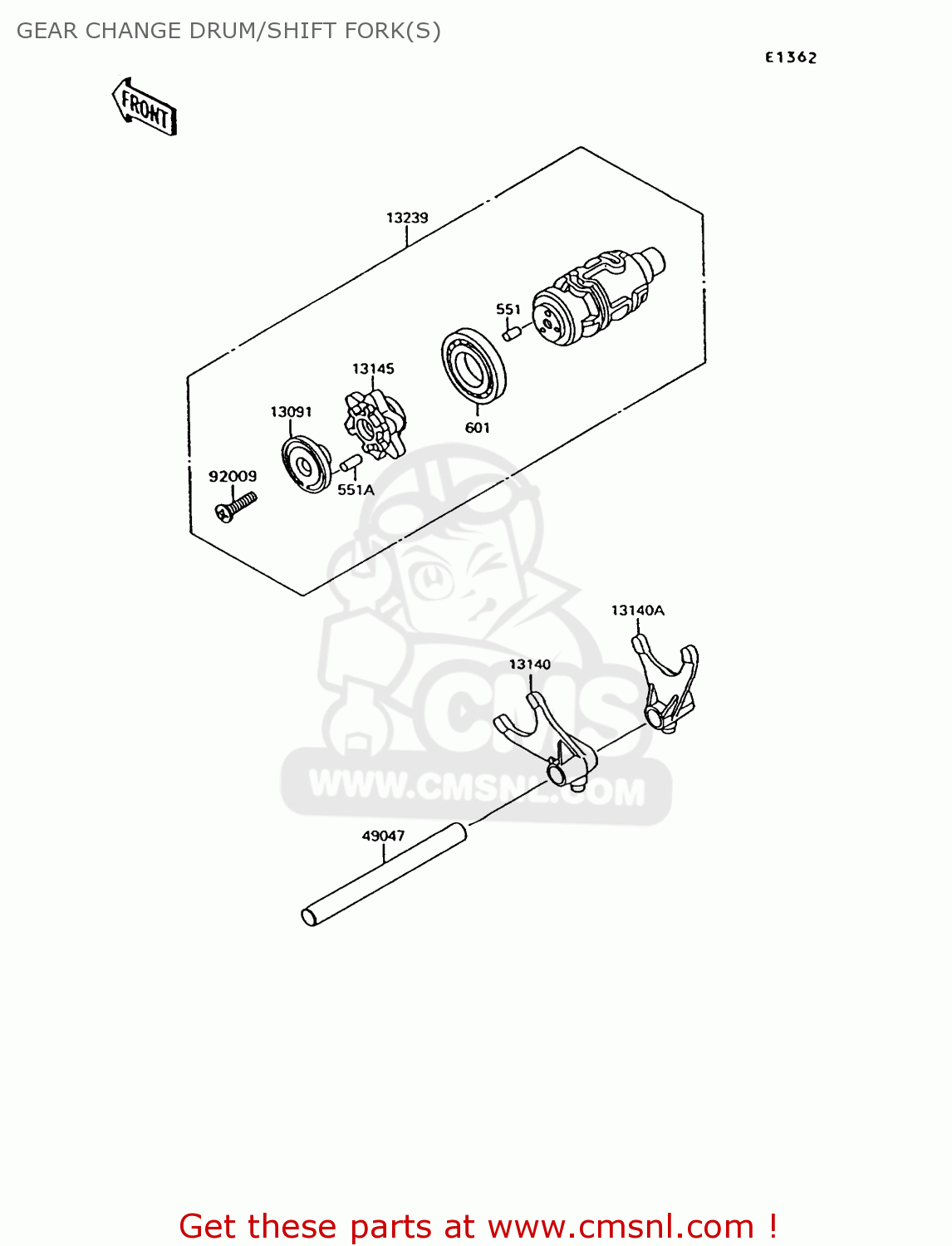 GEAR CHANGE DRUM/SHIFT FORK(S) VN1500C1 VN15 1994 EUROPE UK FR NL AR FG IT NR SD SP ST