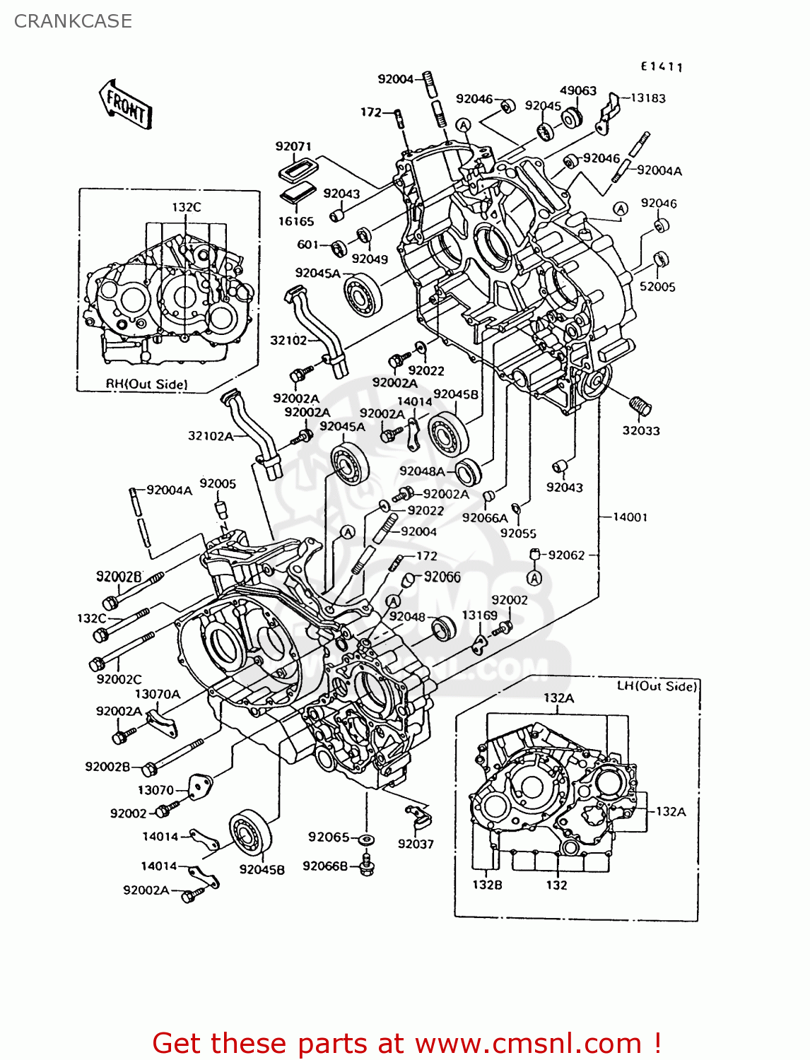 CRANKCASE VN1500C1 VN15 1994 EUROPE UK FR NL AR FG IT NR SD SP ST