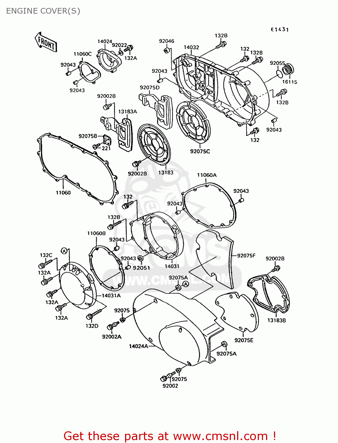 ENGINE COVER(S) VN1500C1 VN15 1994 EUROPE UK FR NL AR FG IT NR SD SP ST