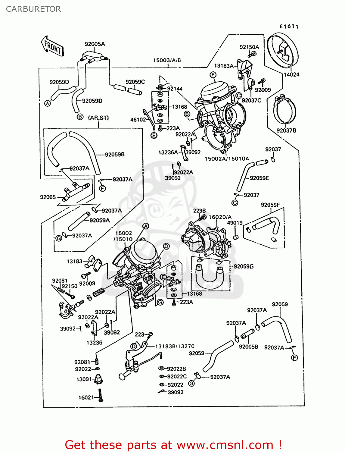 CARBURETOR VN1500C1 VN15 1994 EUROPE UK FR NL AR FG IT NR SD SP ST