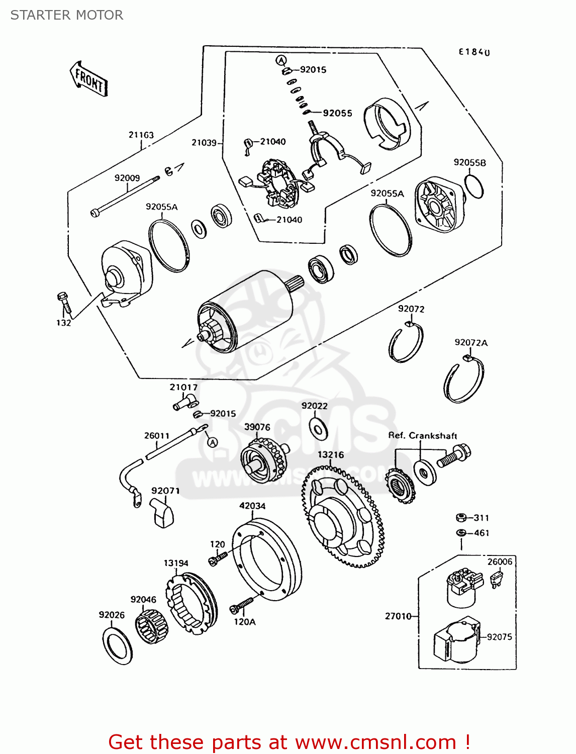 STARTER MOTOR VN1500C1 VN15 1994 EUROPE UK FR NL AR FG IT NR SD SP ST