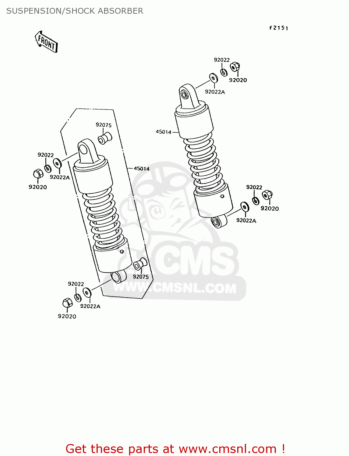 SUSPENSION/SHOCK ABSORBER VN1500C1 VN15 1994 EUROPE UK FR NL AR FG IT NR SD SP ST