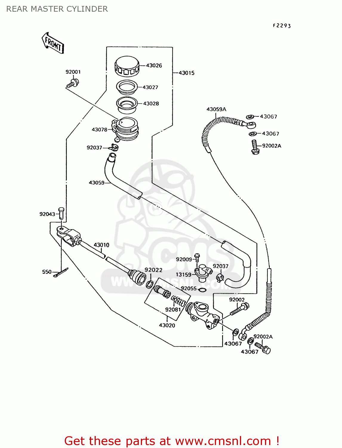 REAR MASTER CYLINDER VN1500C1 VN15 1994 EUROPE UK FR NL AR FG IT NR SD SP ST