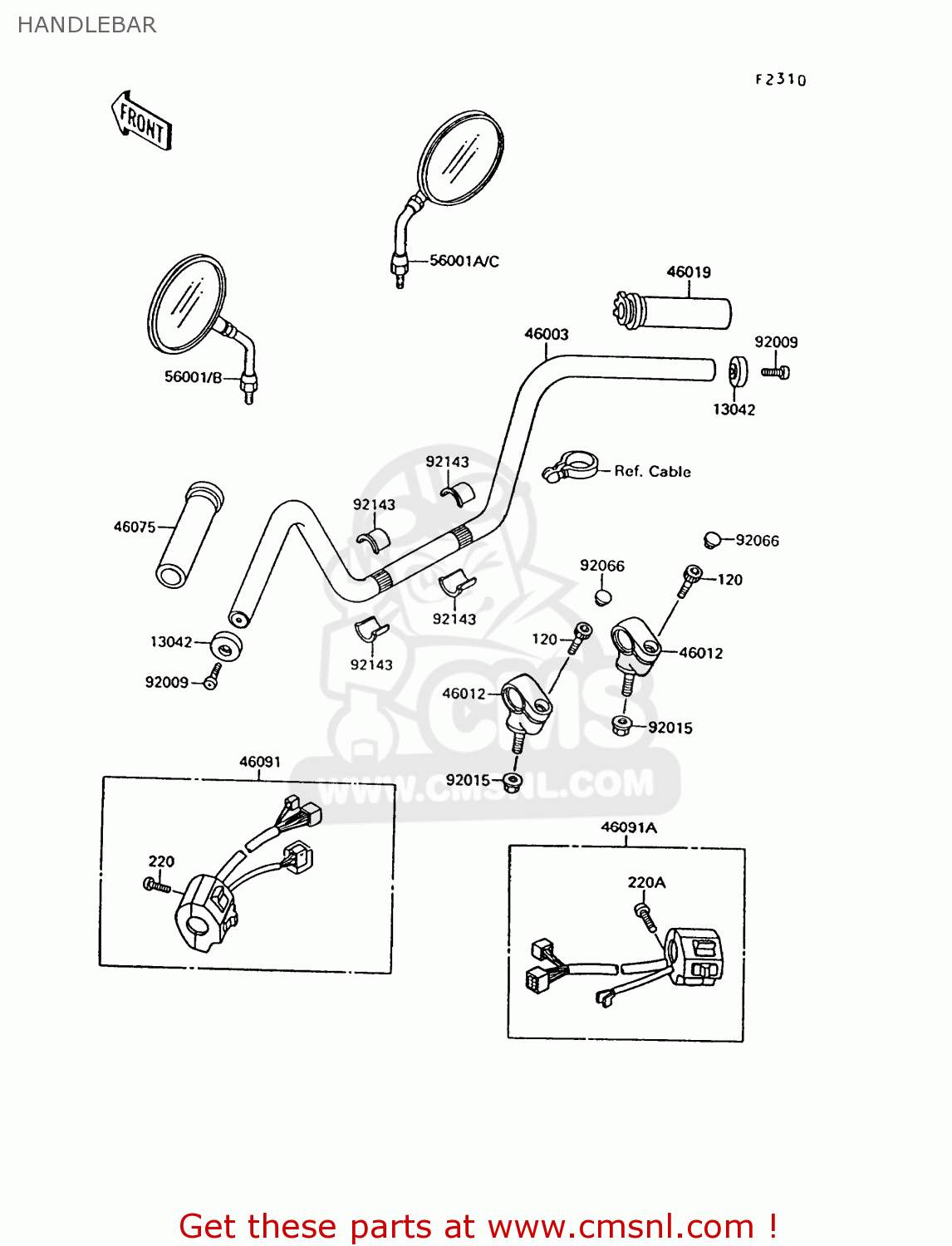 HANDLEBAR VN1500C1 VN15 1994 EUROPE UK FR NL AR FG IT NR SD SP ST