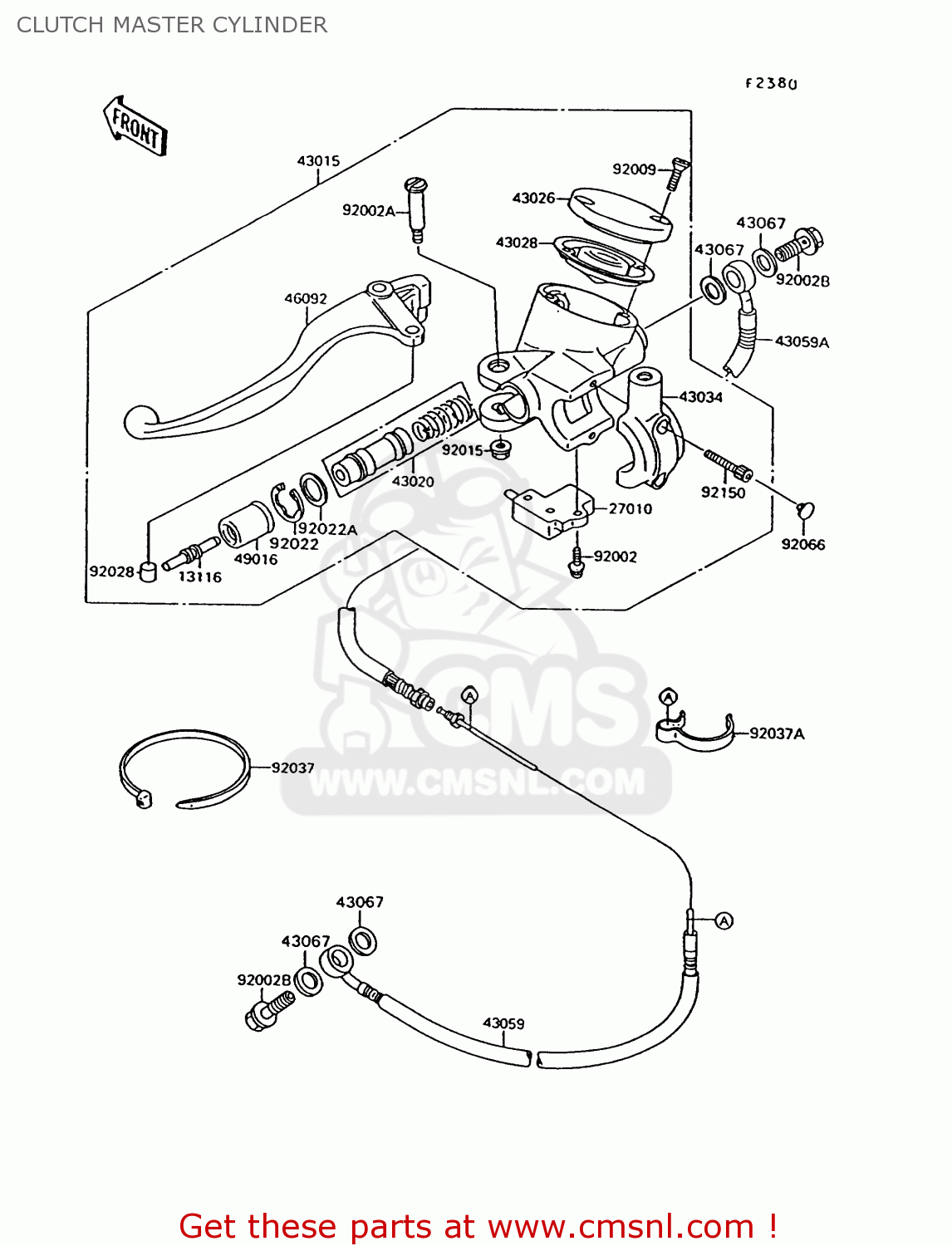 CLUTCH MASTER CYLINDER VN1500C1 VN15 1994 EUROPE UK FR NL AR FG IT NR SD SP ST