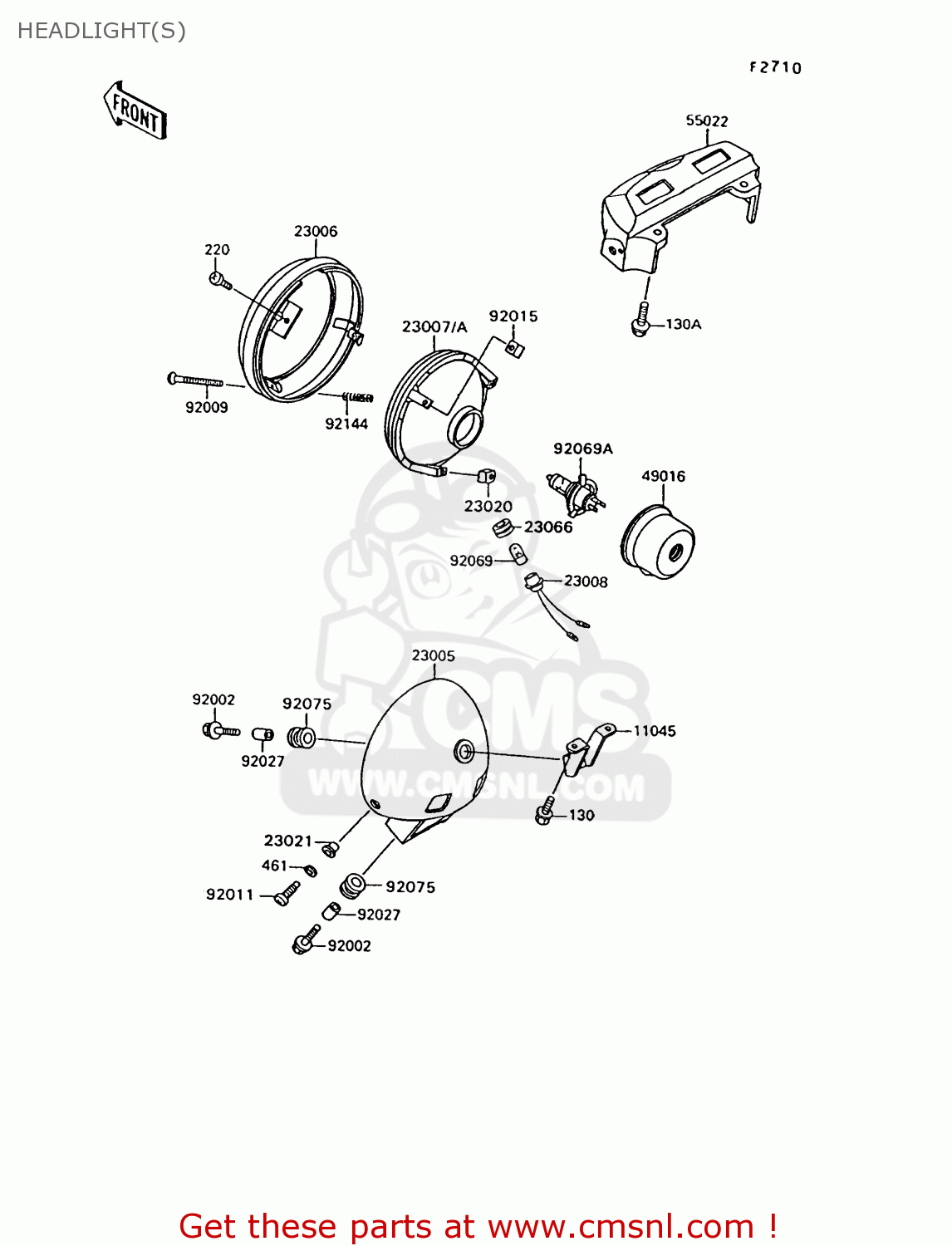 HEADLIGHT(S) VN1500C1 VN15 1994 EUROPE UK FR NL AR FG IT NR SD SP ST