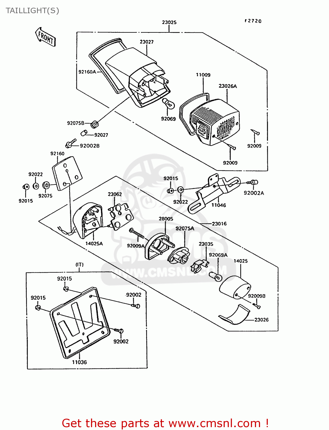 TAILLIGHT(S) VN1500C1 VN15 1994 EUROPE UK FR NL AR FG IT NR SD SP ST