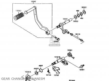 GEAR CHANGE MECHANISM - VN1500C1 VN15 1994 EUROPE UK FR NL AR FG IT NR SD SP ST