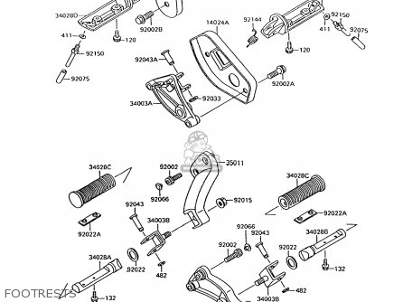 FOOTRESTS - VN1500C1 VN15 1994 EUROPE UK FR NL AR FG IT NR SD SP ST