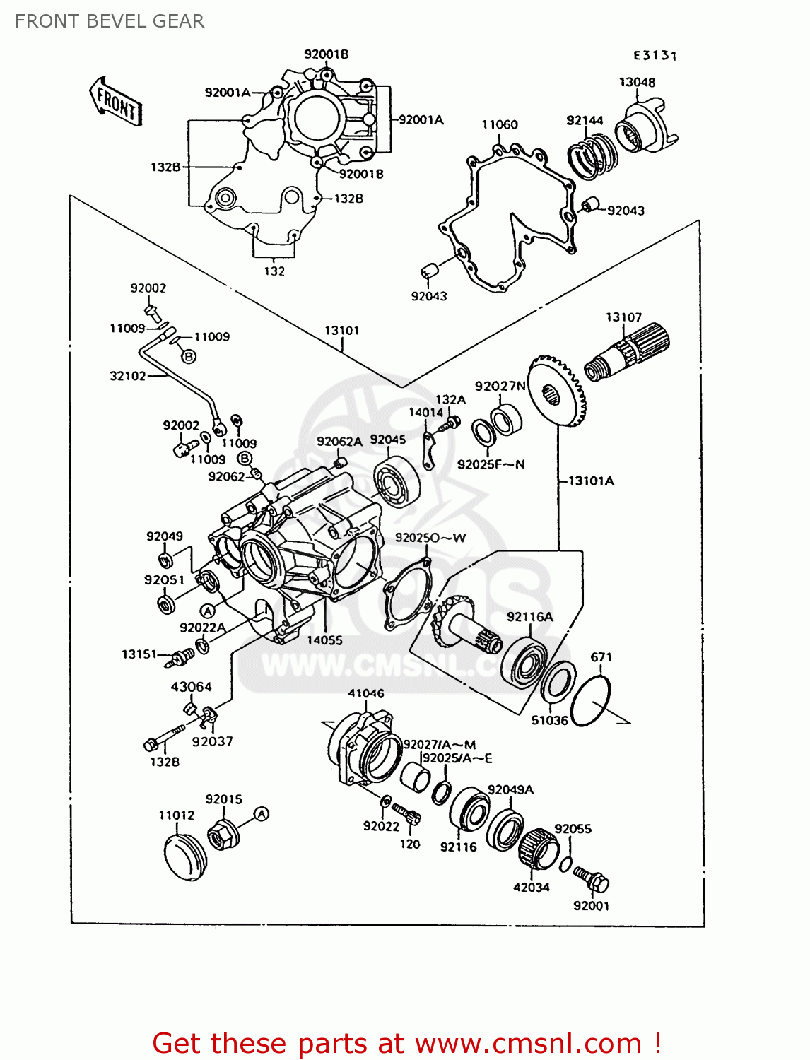 FRONT BEVEL GEAR VN1500C2 VN15 1995 EUROPE UK FR NL AR FG NR SD SP ST