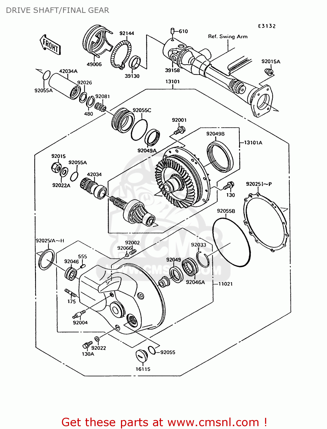 DRIVE SHAFT/FINAL GEAR VN1500C2 VN15 1995 EUROPE UK FR NL AR FG NR SD SP ST