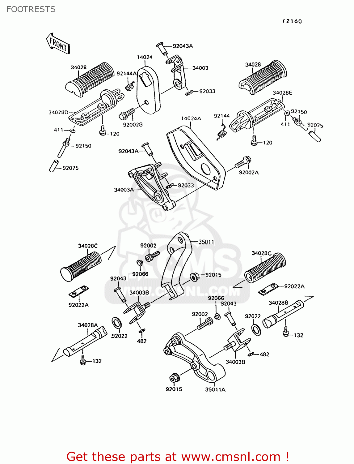 FOOTRESTS VN1500C2 VN15 1995 EUROPE UK FR NL AR FG NR SD SP ST