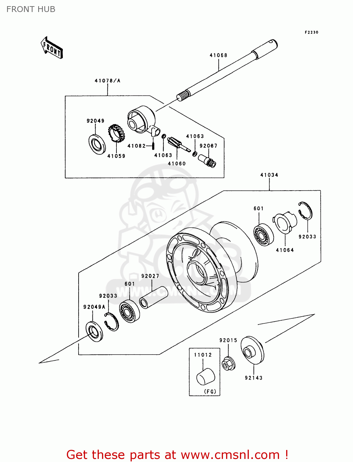 FRONT HUB VN1500C2 VN15 1995 EUROPE UK FR NL AR FG NR SD SP ST