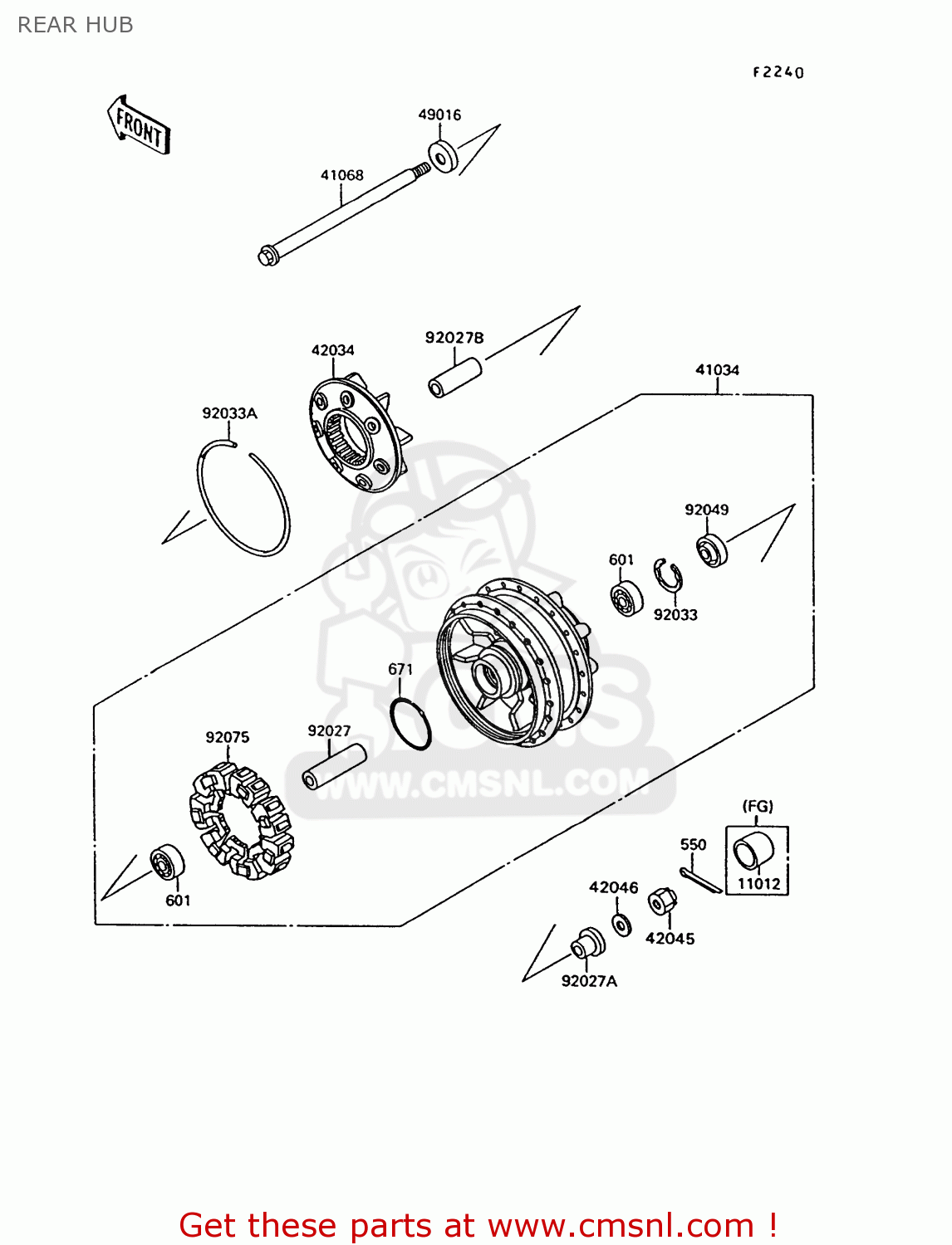 REAR HUB VN1500C2 VN15 1995 EUROPE UK FR NL AR FG NR SD SP ST