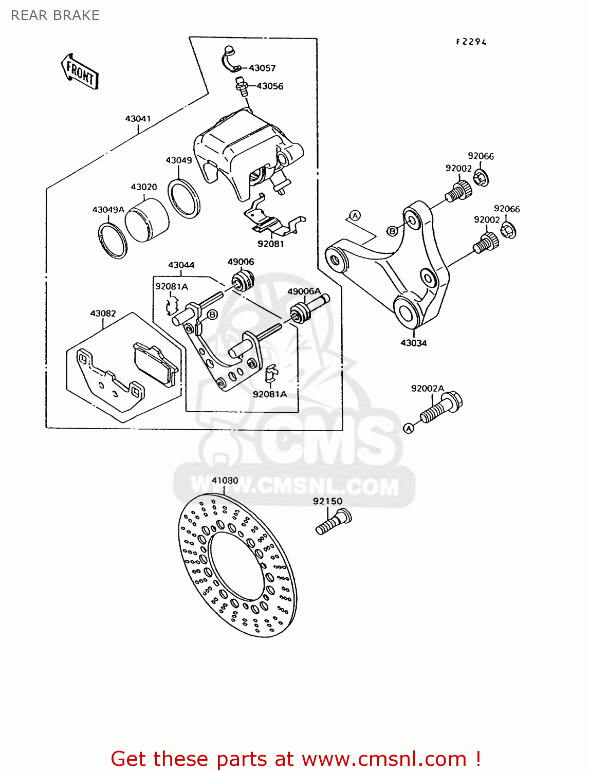 REAR BRAKE VN1500C2 VN15 1995 EUROPE UK FR NL AR FG NR SD SP ST