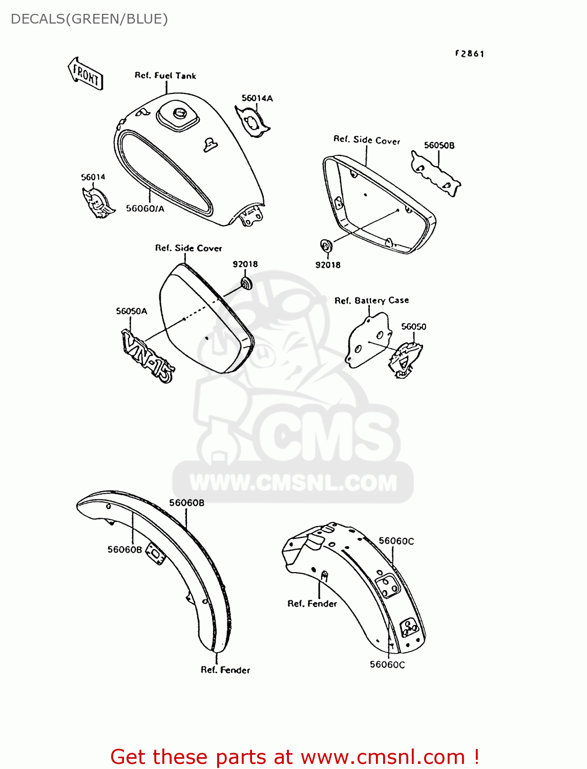 DECALS(GREEN/BLUE) VN1500C2 VN15 1995 EUROPE UK FR NL AR FG NR SD SP ST