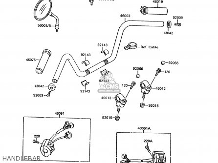 HANDLEBAR - VN1500C2 VN15 1995 EUROPE UK FR NL AR FG NR SD SP ST