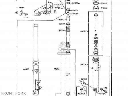 FRONT FORK - VN1500C2 VN15 1995 EUROPE UK FR NL AR FG NR SD SP ST