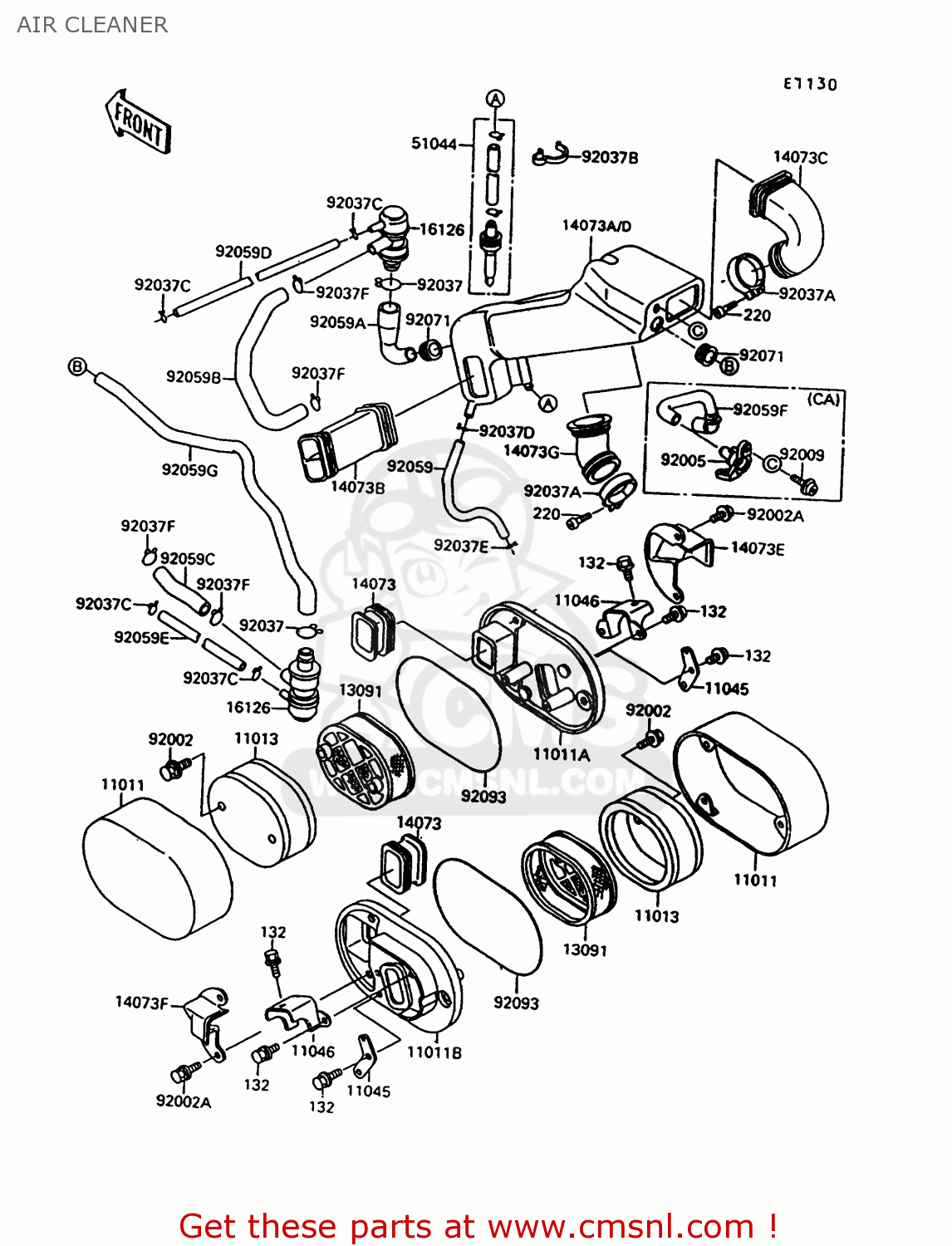 AIR CLEANER VN1500C3 VULCAN 1500L 1996 USA CALIFORNIA
