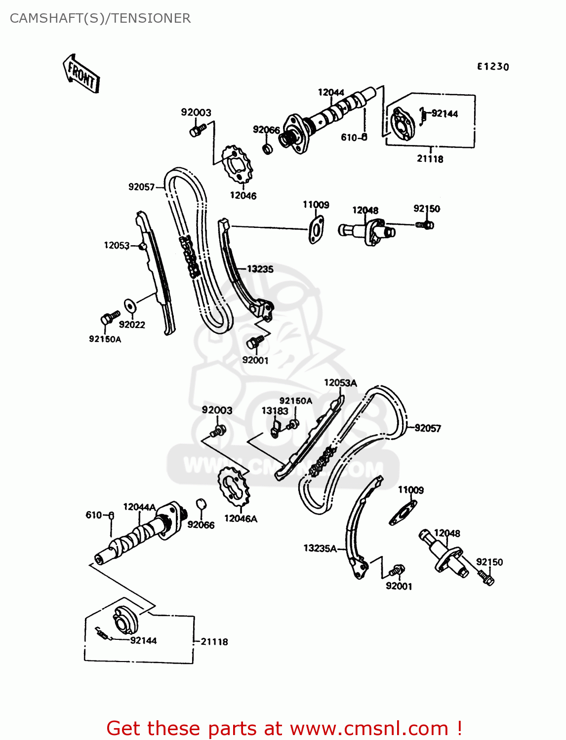 CAMSHAFT(S)/TENSIONER VN1500C3 VULCAN 1500L 1996 USA CALIFORNIA