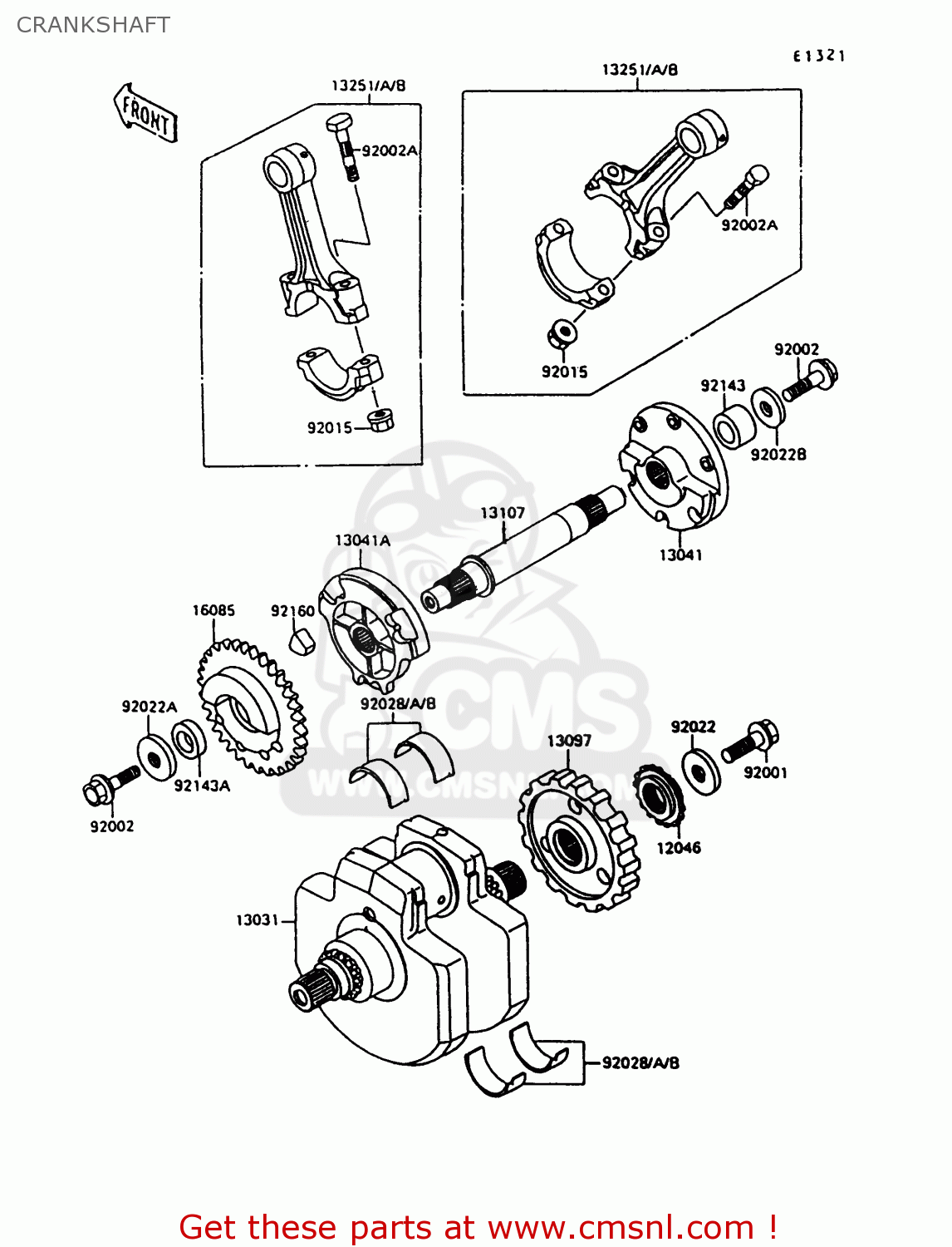 CRANKSHAFT VN1500C3 VULCAN 1500L 1996 USA CALIFORNIA
