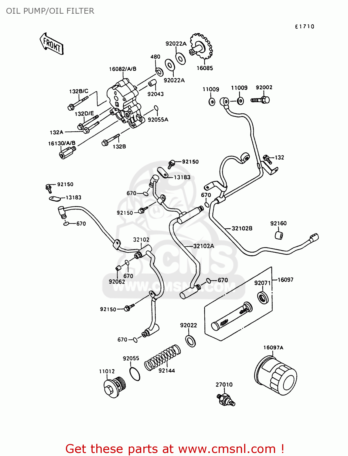 OIL PUMP/OIL FILTER VN1500C3 VULCAN 1500L 1996 USA CALIFORNIA