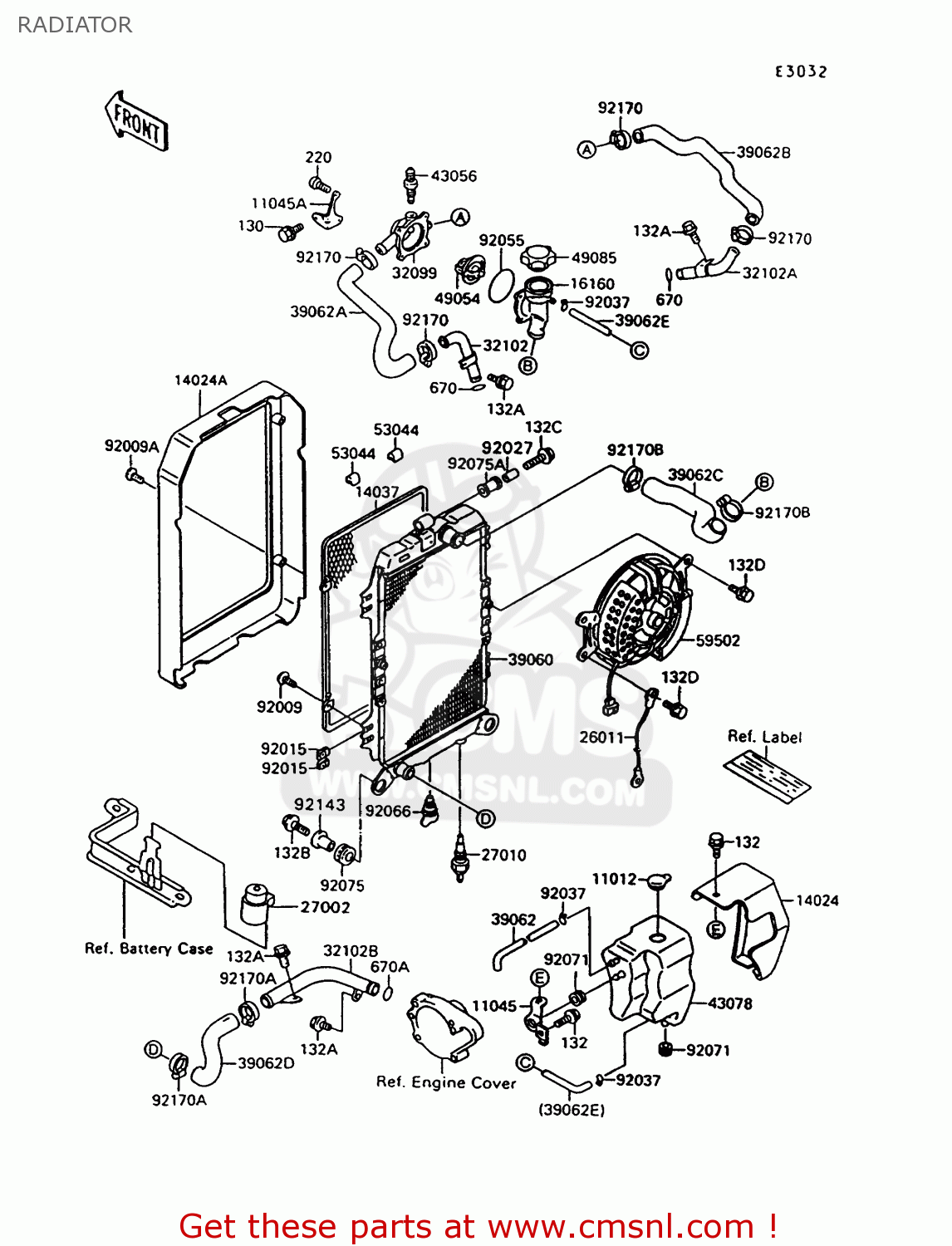 RADIATOR VN1500C3 VULCAN 1500L 1996 USA CALIFORNIA