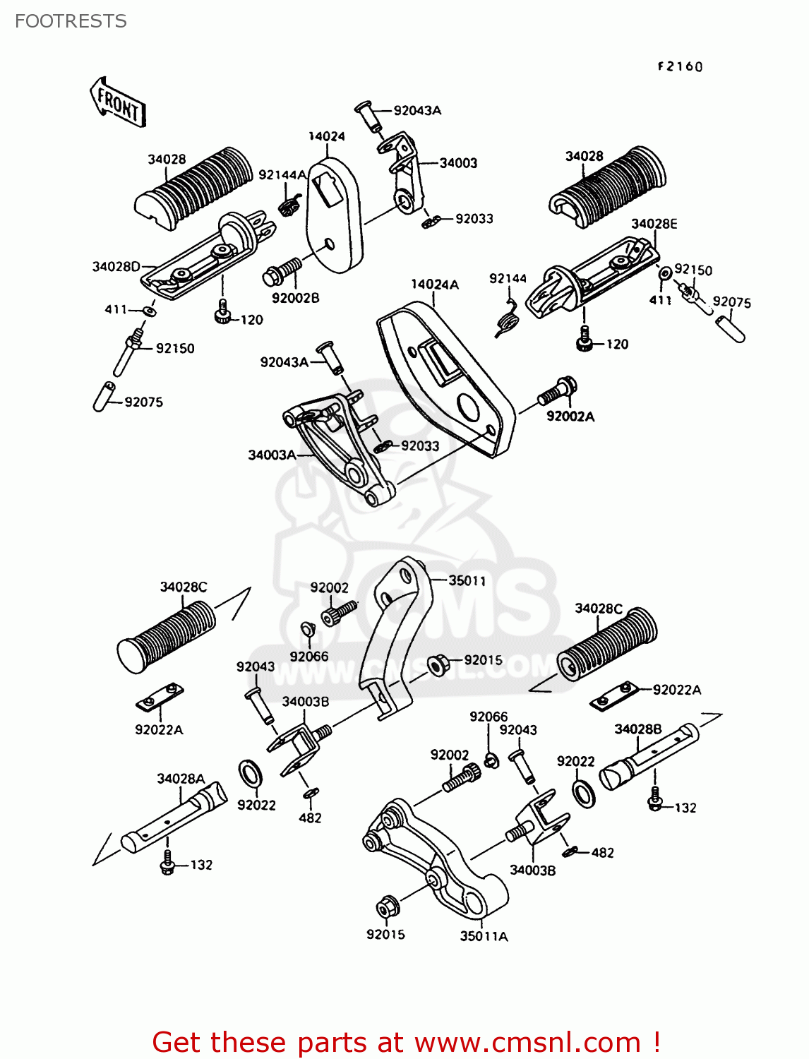 FOOTRESTS VN1500C3 VULCAN 1500L 1996 USA CALIFORNIA